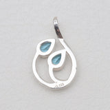 925 Sterling Silver Blue Topaz Pendants