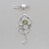 Green Peridot Sterling Silver Minimalist Pendants