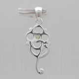 Green Peridot Sterling Silver Minimalist Pendants