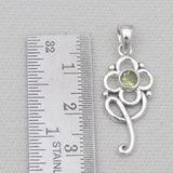 Green Peridot Sterling Silver Minimalist Pendants