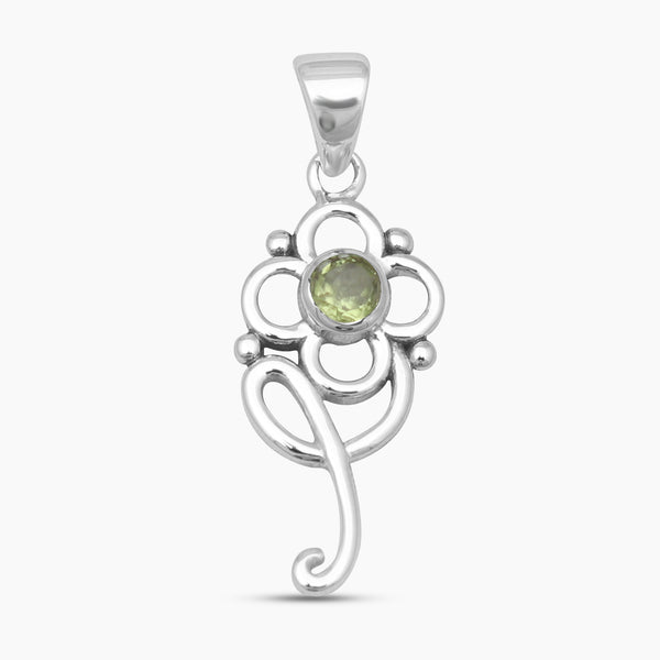 Green Peridot Sterling Silver Minimalist Pendants