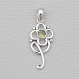 Green Peridot Sterling Silver Minimalist Pendants