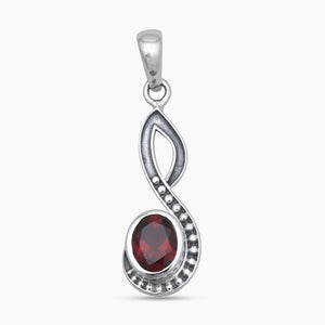 925 Sterling Silver Red Garnet Pendants