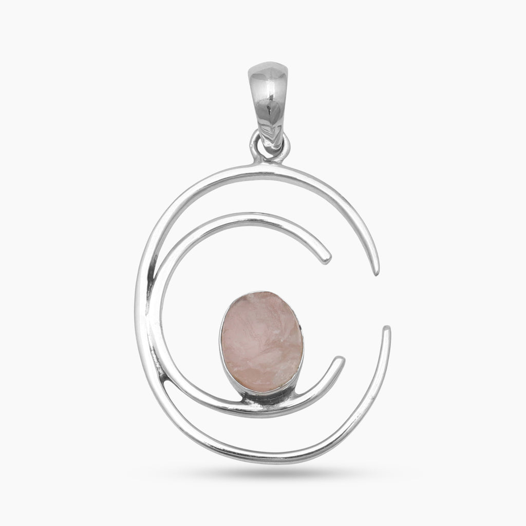 Rose Quartz Silver Pendants