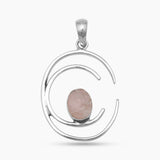 Rose Quartz Silver Pendants