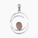 Rose Quartz Silver Pendants