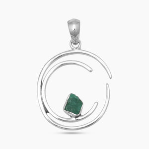 Emerald Silver Pendants
