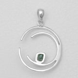 Emerald Silver Pendants