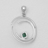 Emerald Silver Pendants