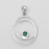 Emerald Silver Pendants