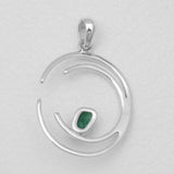 Emerald Silver Pendants
