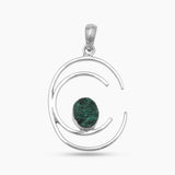 Malachite Fiber Silver Pendants