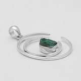 Malachite Fiber Silver Pendants