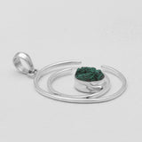 Malachite Fiber Silver Pendants