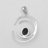 Malachite Fiber Silver Pendants