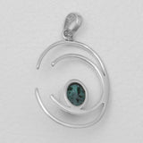 Malachite Fiber Silver Pendants