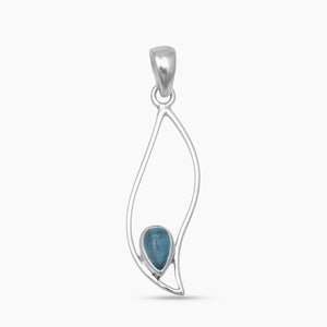 Blue Topaz Silver Pendants