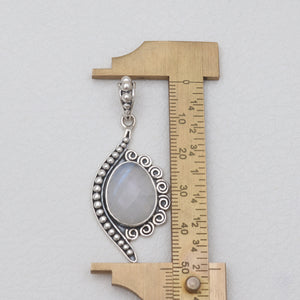 Rainbow Moonstone Silver Pendants