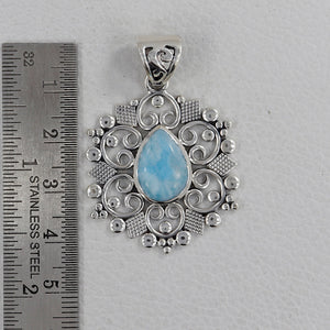 925 Sterling  Silver Larimar Pendants