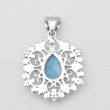 925 Sterling  Silver Larimar Pendants