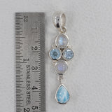 Rainbow Moonstone Silver Pendant