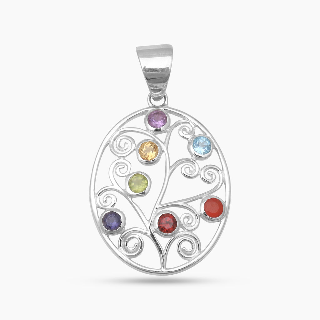Multistone Silver Pendants
