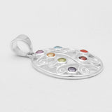 Multistone Silver Pendants