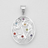 Multistone Silver Pendants