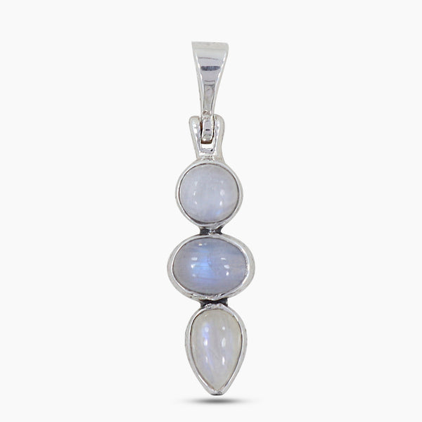 Rainbow Moonstone Silver Pendant