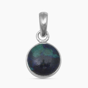 Azurite Malachite Silver Plain Pendants
