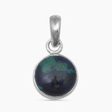 Azurite Malachite Silver Plain Pendants