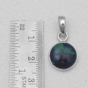Azurite Malachite Silver Plain Pendants