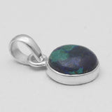 Azurite Malachite Silver Plain Pendants