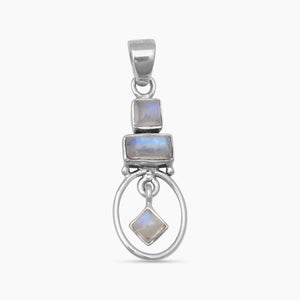 Rainbow Moonstone Silver Pendants