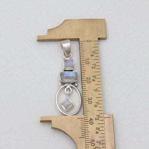 Rainbow Moonstone Silver Pendants