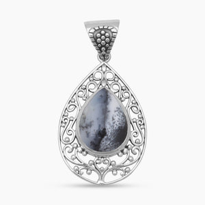 Dendritic Opal Silver Pendants