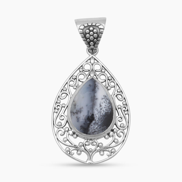 Dendritic Opal Silver Pendants