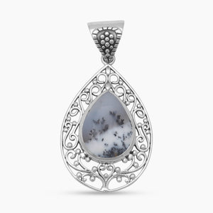 Dendritic Opal Silver Pendants