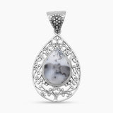 Dendritic Opal Silver Pendants