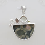 925 Sterling Silver Rainforest Jasper Pendants