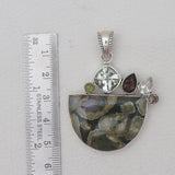 925 Sterling Silver Rainforest Jasper Pendants