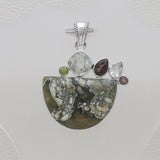 925 Sterling Silver Rainforest Jasper Pendants