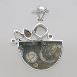 925 Sterling Silver Rainforest Jasper Pendants