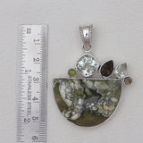 925 Sterling Silver Rainforest Jasper Pendants