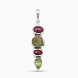 Garnet & Peridot Silver Pendants