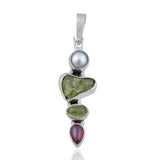 Natural Peridot & Pearl Gemstone Pendant