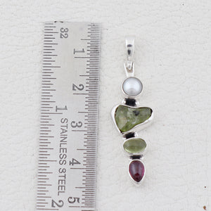 Peridot & Pearl Silver Pendants