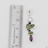 Natural Peridot & Pearl Gemstone Pendant