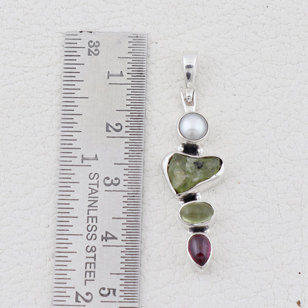 Peridot & Pearl Silver Pendants