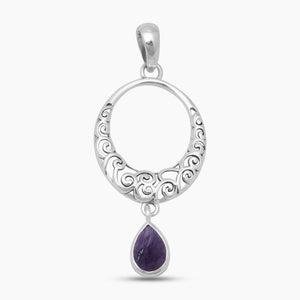 925 Sterling Silver Charoite Pendants